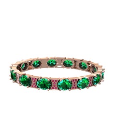 Yeşil kuvars ve rodolit garnet 14 ayar rose altın bilezik