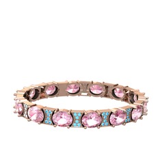 Vanea Bilezik - Pembe kuvars ve akuamarin 8 ayar rose altın bilezik #1snsywb