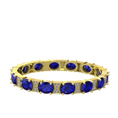 Lab safir ve pırlanta 14 ayar altın bilezik (1.95 karat)