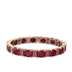 Vanea Bilezik - Kök yakut ve rodolit garnet 925 ayar rose altın kaplama gümüş bilezik #1w2vlto