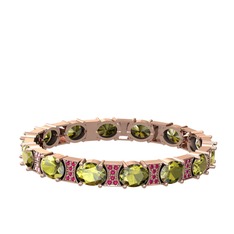 Vanea Bilezik - Peridot ve rodolit garnet 18 ayar rose altın bilezik #1wvaxqg
