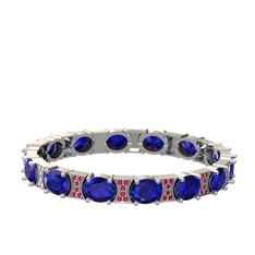 Lab safir ve rodolit garnet 925 ayar gümüş bilezik