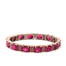 Rodolit garnet ve garnet 8 ayar rose altın bilezik