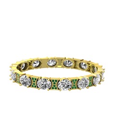 Vanea Bilezik - Swarovski ve yeşil kuvars 14 ayar altın bilezik #3mu977