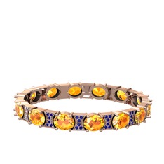 Vanea Bilezik - Sitrin ve lab safir 8 ayar rose altın bilezik #5ix32e