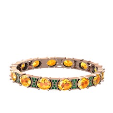 Vanea Bilezik - Sitrin ve yeşil kuvars 14 ayar rose altın bilezik #6o1f0n