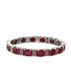 Kök yakut ve rodolit garnet 925 ayar gümüş bilezik