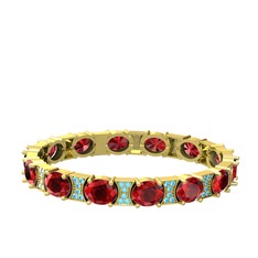 Vanea Bilezik - Garnet ve akuamarin 18 ayar altın bilezik #8s2ffv