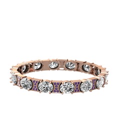 Vanea Bilezik - Swarovski ve ametist 8 ayar rose altın bilezik #a38rxm