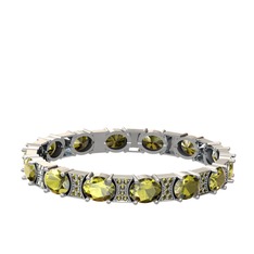 Vanea Bilezik - Peridot 8 ayar beyaz altın bilezik #bb14z2