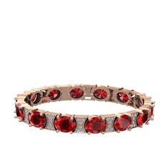Vanea Bilezik - Garnet ve swarovski 14 ayar rose altın bilezik #c4q509