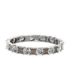 Swarovski ve dumanlı kuvars 8 ayar beyaz altın bilezik