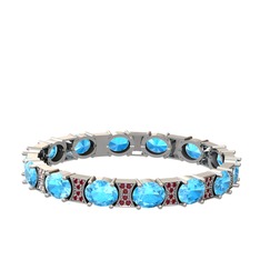 Vanea Bilezik - Akuamarin ve kök yakut 925 ayar gümüş bilezik #dzaykc