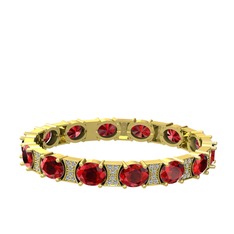 Vanea Bilezik - Garnet ve swarovski 8 ayar altın bilezik #ij3lef
