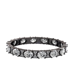 Vanea Bilezik - Swarovski 925 ayar siyah rodyum kaplama gümüş bilezik #o2wo11