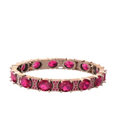 Rodolit garnet 14 ayar rose altın bilezik