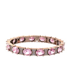 Vanea Bilezik - Pembe kuvars ve pırlanta 8 ayar rose altın bilezik (1.95 karat) #rljlc8