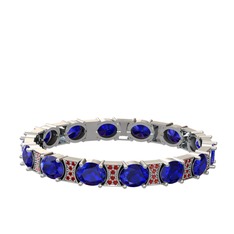Lab safir ve garnet 18 ayar beyaz altın bilezik