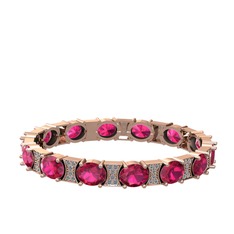Vanea Bilezik - Rodolit garnet ve pırlanta 18 ayar rose altın bilezik (1.95 karat) #wheb06