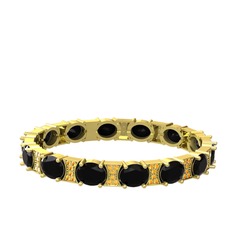 Siyah zirkon ve sitrin 8 ayar altın bilezik