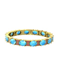Vanea Bilezik - Akuamarin ve rodolit garnet 14 ayar altın bilezik #xcu4ib