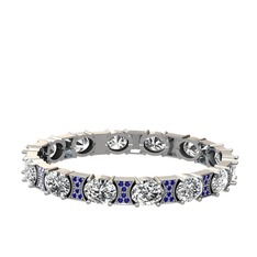 Vanea Bilezik - Swarovski ve lab safir 18 ayar beyaz altın bilezik #xddcfj