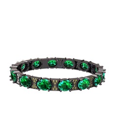 Vanea Bilezik - Yeşil kuvars ve peridot 925 ayar siyah rodyum kaplama gümüş bilezik #xnea7t