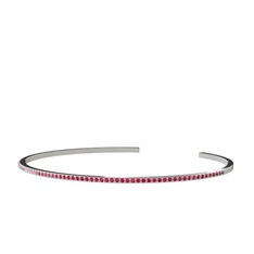 Rodolit garnet 14 ayar beyaz altın bilezik