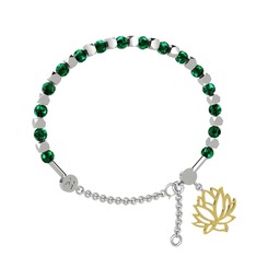 Mitra Lotus Bilezik - Yeşil kuvars 925 ayar gümüş bilezik #105hw1z