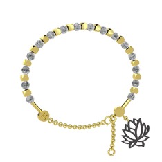 Mitra Lotus Bilezik - Beyaz zirkon 8 ayar altın bilezik #10jwf15