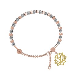 Mitra Lotus Bilezik - Beyaz zirkon 14 ayar rose altın bilezik #10nzvfk