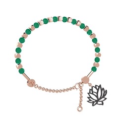 Mitra Lotus Bilezik - Kök zümrüt 18 ayar rose altın bilezik #127jtvq