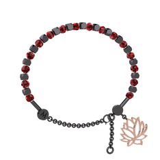 Garnet 925 ayar siyah rodyum kaplama gümüş bilezik