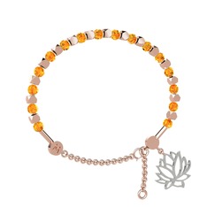 Mitra Lotus Bilezik - Sitrin 14 ayar rose altın bilezik #157cq2g