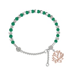Mitra Lotus Bilezik - Kök zümrüt 925 ayar gümüş bilezik #15ou43r