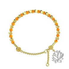 Mitra Lotus Bilezik - Sitrin 18 ayar altın bilezik #186ngxf