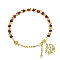 Mitra Lotus Bilezik - Garnet 18 ayar altın bilezik #18npvyu