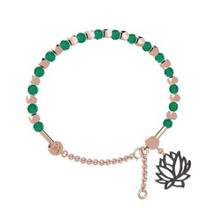Mitra Lotus Bilezik - Kök zümrüt 8 ayar rose altın bilezik #1bj5l9w