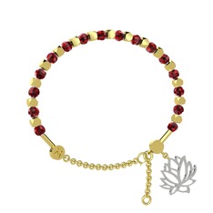Mitra Lotus Bilezik - Garnet 8 ayar altın bilezik #1bnfq0t