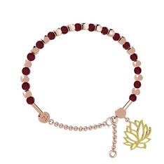 Mitra Lotus Bilezik - Kök yakut 8 ayar rose altın bilezik #1f398wv