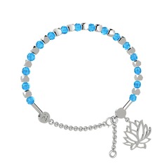 Mitra Lotus Bilezik - Akuamarin 14 ayar beyaz altın bilezik #1g6x5zd