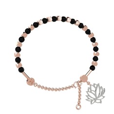 Mitra Lotus Bilezik - Siyah zirkon 925 ayar rose altın kaplama gümüş bilezik #1irxap8