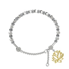Mitra Lotus Bilezik - Beyaz zirkon 925 ayar gümüş bilezik #1jnhkun