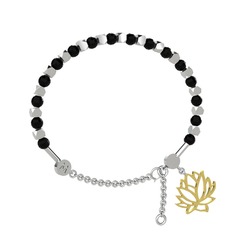Mitra Lotus Bilezik - Siyah zirkon 18 ayar beyaz altın bilezik #1meuzwk
