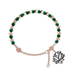 Mitra Lotus Bilezik - Yeşil kuvars 8 ayar rose altın bilezik #1nfovsq