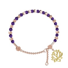 Mitra Lotus Bilezik - Ametist 18 ayar rose altın bilezik #1qdkxq2