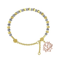 Mitra Lotus Bilezik - Beyaz zirkon 925 ayar altın kaplama gümüş bilezik #1s0o627