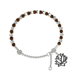 Mitra Lotus Bilezik - Dumanlı kuvars 925 ayar gümüş bilezik #1s8q030