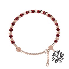 Mitra Lotus Bilezik - Garnet 18 ayar rose altın bilezik #1uj73p