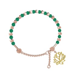 Mitra Lotus Bilezik - Kök zümrüt 18 ayar rose altın bilezik #1yo4780